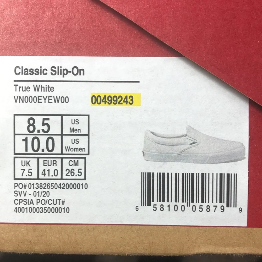 Perfect for painting/Vans White Canvas Slip-On Sneakers - Picture 5 of 6